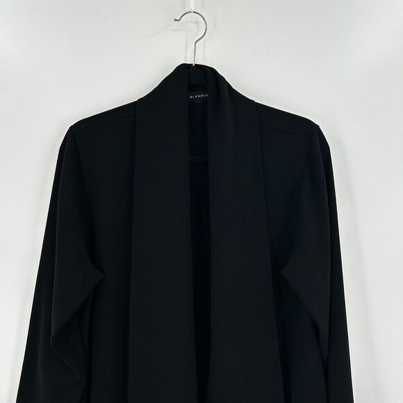 BLANQUE Womens Black Asymmetrical Open Cardigan Sweater Lagenlook Medium / Large - Picture 3 of 6